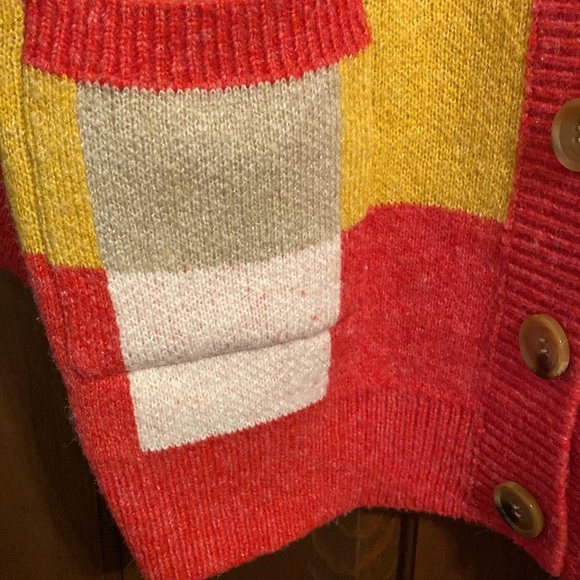 NWOT Anthropologie Look by M checkered oversized v neck button down cardigan OS - Picture 4 of 5